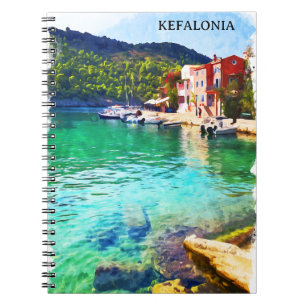 Cuaderno Acuarela Kefalonia Grecia Vista costera