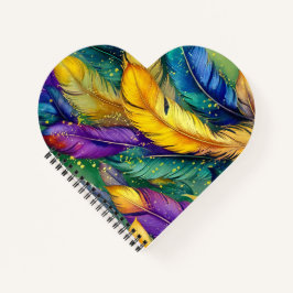 Cuaderno Acuarela Mardi Gras Feather patrón ininterrumpido