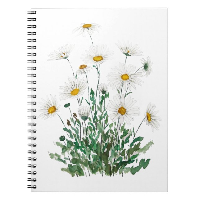 Cuaderno acuarela margarita blanca (Frente)