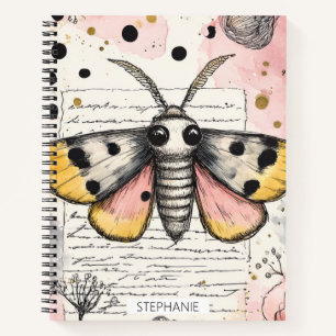 Cuaderno Acuarela Mariposa Tigre Manchada Rosa Oro Arte Boh