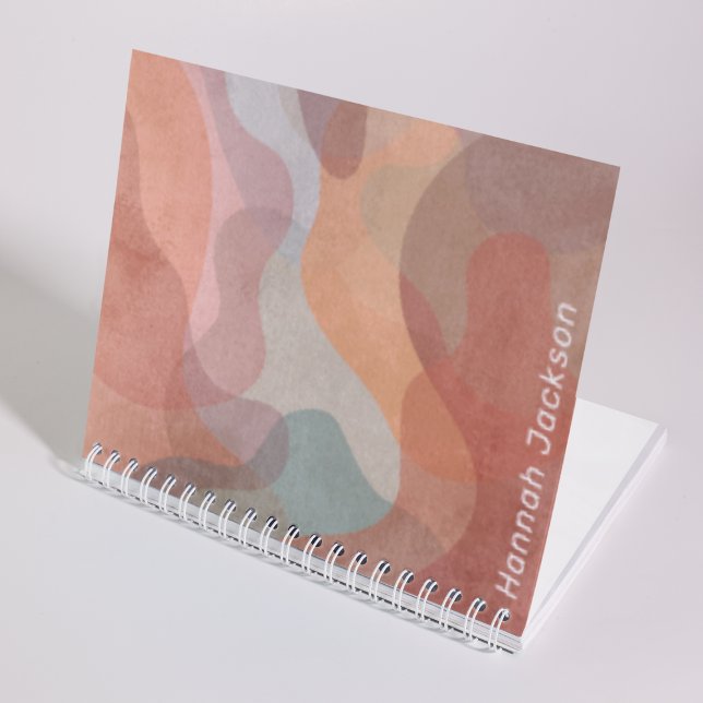 Cuaderno Acuarela moderna Abstract Colorful Monograma Nombr (Subido por el creador)