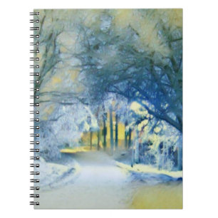 Cuaderno Acuarela moderna de árboles nevados de colores
