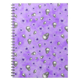 Cuaderno Acuarela Morado Floral Skull Note book