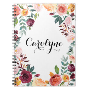 Cuaderno Acuarela Otoño Blooms Marco Floral
