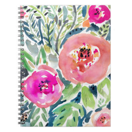 Cuaderno Acuarela Painterly del melocotón intrépido floral