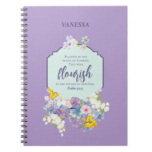 Cuaderno Acuarela Pastel Floral Biblia Verse Personalizado