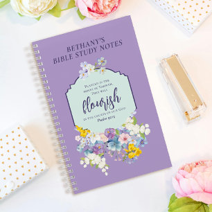 Cuaderno Acuarela Pastel Floral Biblia Verse Personalizado