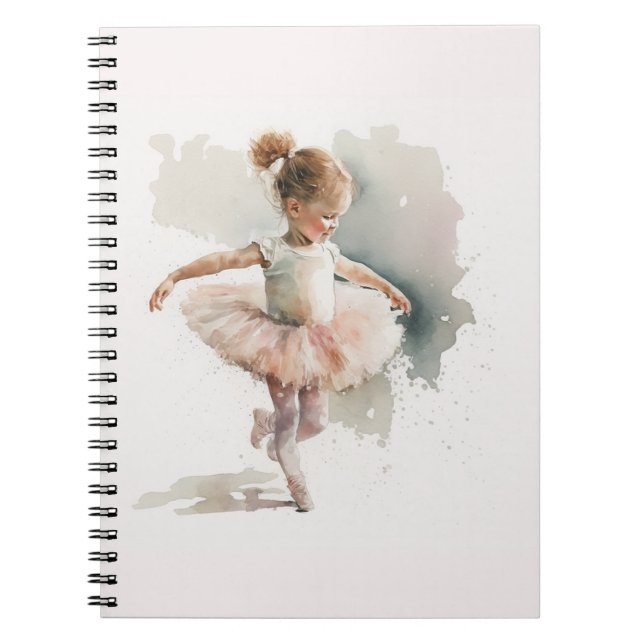 Cuaderno acuarela pequeña, adorable bailarina con un vestid (Frente)