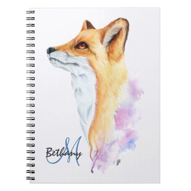 Cuaderno Acuarela Personalizada Zorro Rojo (Frente)