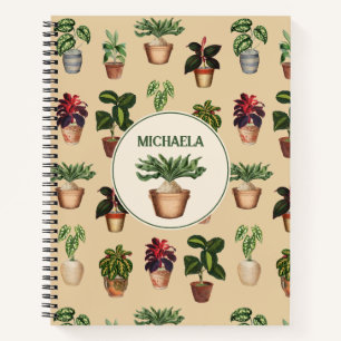 Cuaderno Acuarela Plantas Potadas Terracotta Nombre de olla