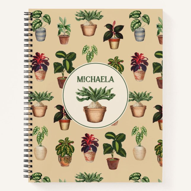 Cuaderno Acuarela Plantas Potadas Terracotta Nombre de olla (Anverso)
