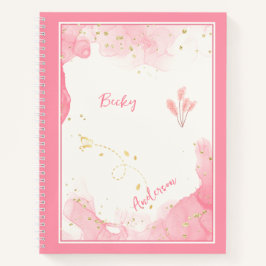 Cuaderno Acuarela Rosa, Destellos Dorados y Tú