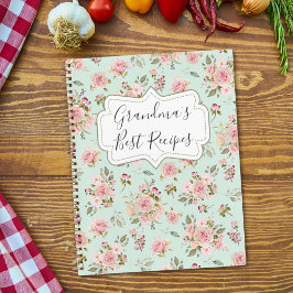 Cuaderno Acuarela Rosa Flor Rosa Flor Receta Floral Abuela