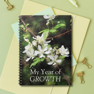 Cuaderno Acuarela simple de flores blancas