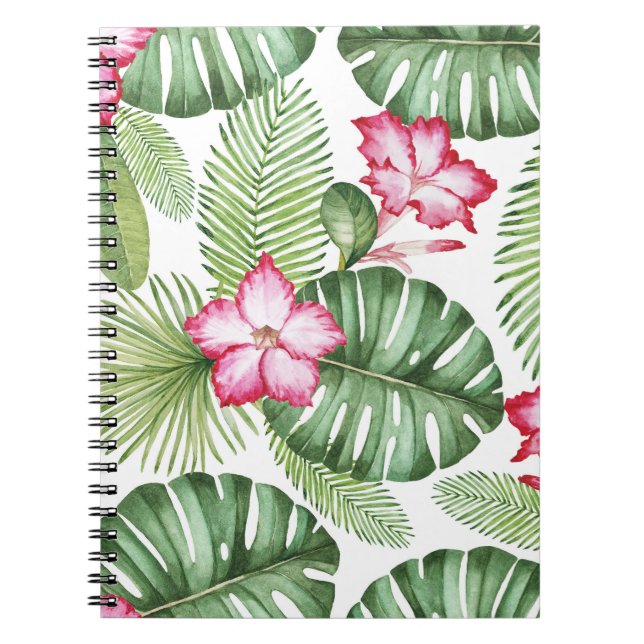 Cuaderno Acuarela tropical: patrón sin foco (Frente)