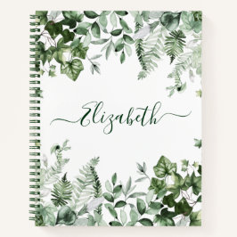 Cuaderno Acuarela Vegetación Botánica Ivy Ferns Sage