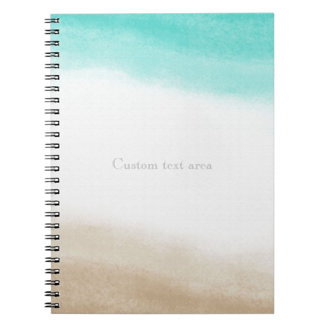 Cuaderno Acuarela Verde azulada y de playa de arena fina (Frente)