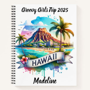 Cuaderno Acuarela vibrante del paisaje de Hawaii