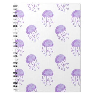 Cuaderno acuarela violeta diseño de playa