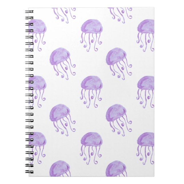 Cuaderno acuarela violeta diseño de playa (Frente)