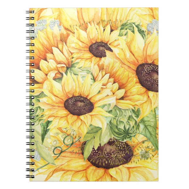 Cuaderno Acuarela Yellow Sunflowers Greeneration (Frente)