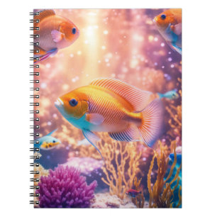 Cuaderno Acuario colorido en Rosa Pastel brillante y brilla