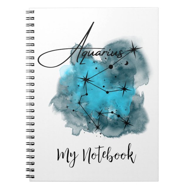 Cuaderno Acuario de Constelación Zodiaca (Frente)