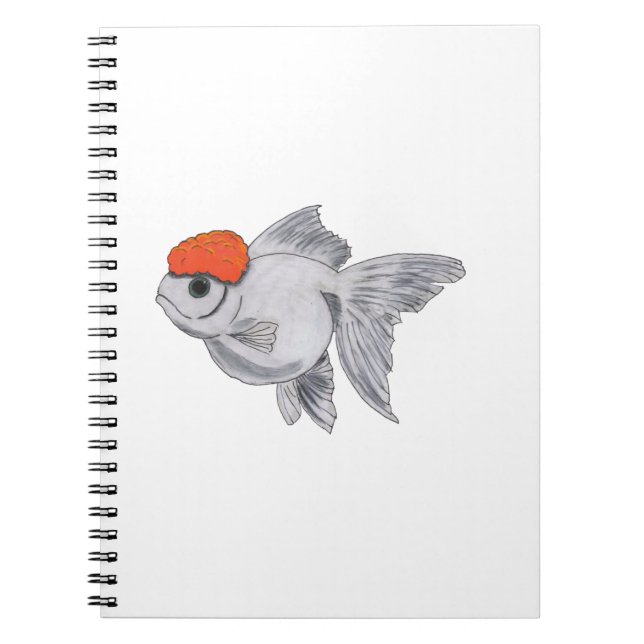 Cuaderno Acuario de peces dorados blanco y Naranja Mascota  (Frente)