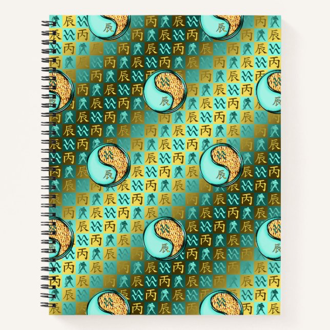 Cuaderno Acuario & Dragón de Fuego (Anverso)