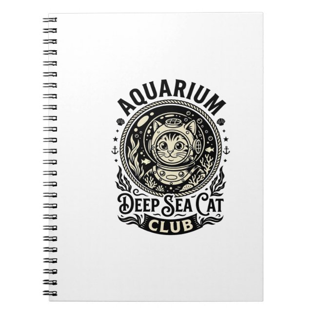 Cuaderno Acuario Gato de Mar Profundo Gráfico Divertido - A (Frente)