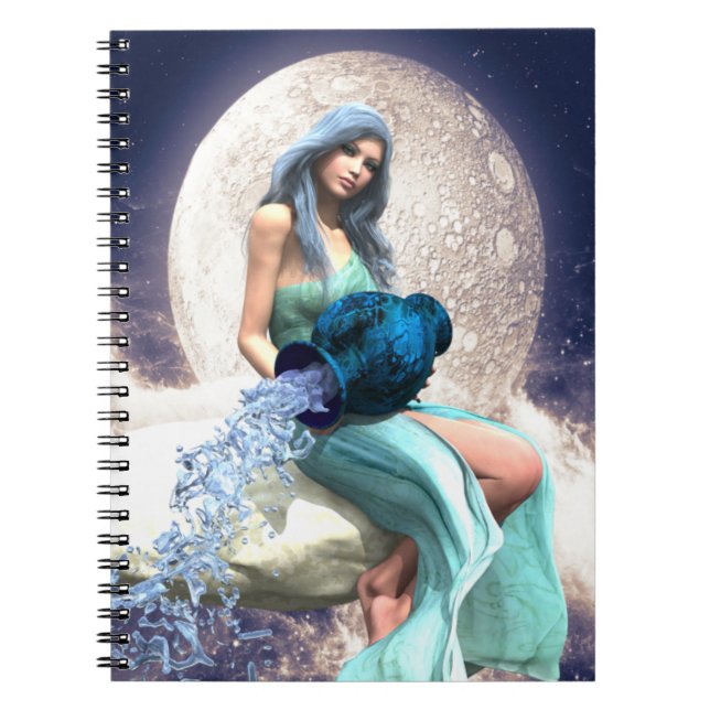 Cuaderno Acuario - Mujer vierte agua de un jugo (Frente)