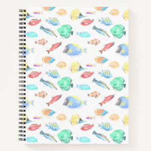 Cuaderno Acuario - patrón de peces color agua -