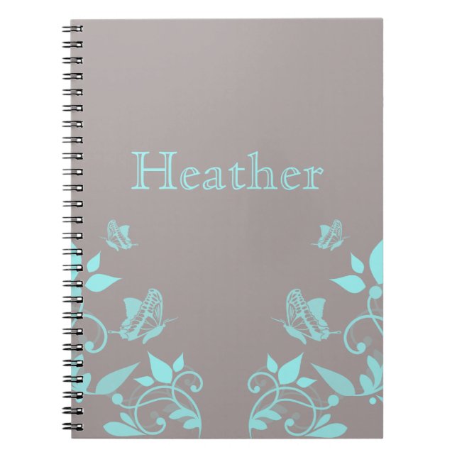 Cuaderno acuático con mariposa floral (Frente)