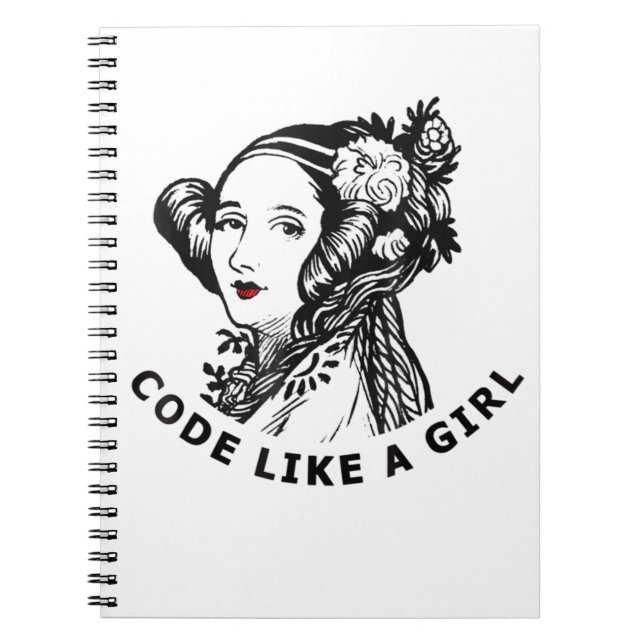 Cuaderno Ada Lovelace T-Shirt Code como un Chica (Frente)