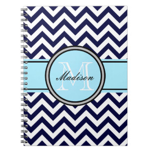Cuaderno adaptable del monograma del zigzag en