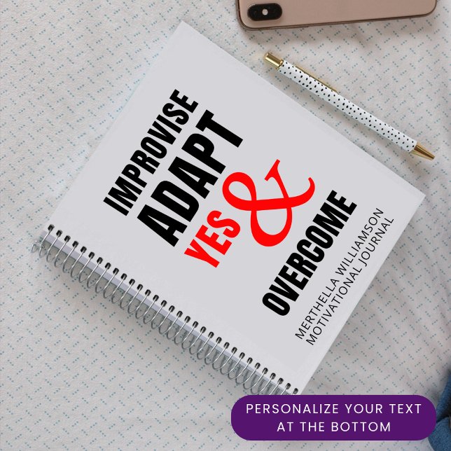 CUADERNO ADAPTACIÓN INSUFICIENTE SÍ Y SUPERACIÓN MOTIVATIVA (Motivational IMPROVISE ADAPT YES & OVERCOME Journal for improv fans. Ideal gift for Christians too)