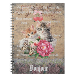 Cuaderno Add your name rustic grunge artwork French words
