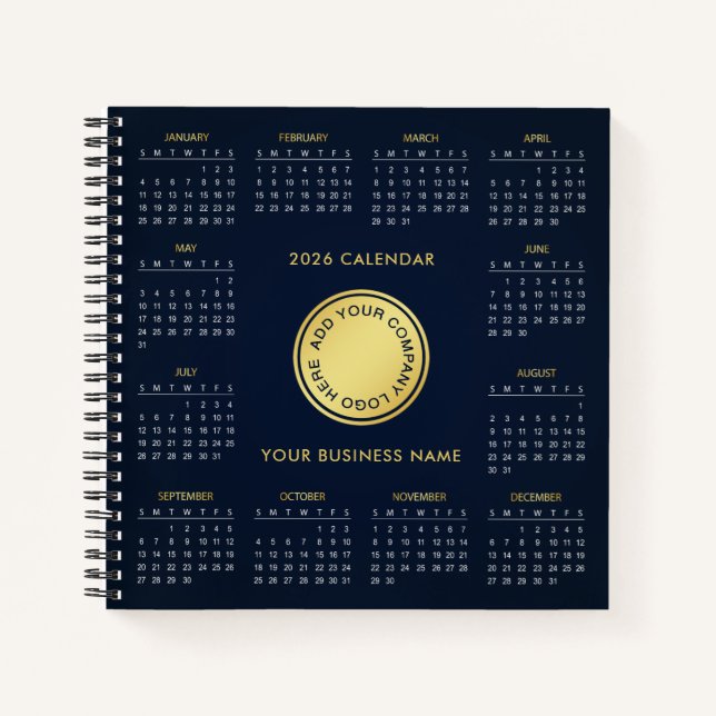 Cuaderno Add Your Own Business Logo 2026 Calendar |  (Anverso)