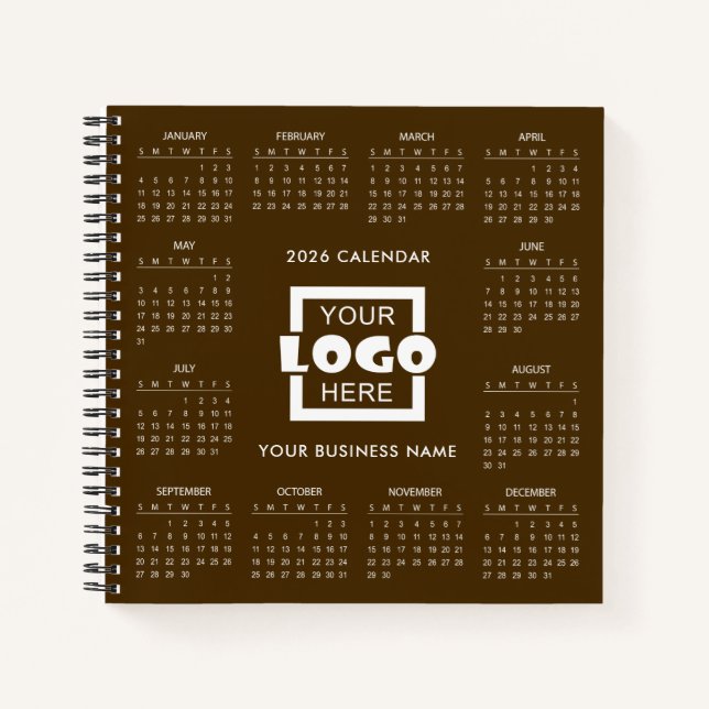 Cuaderno Add Your Own Business Logo 2026 Calendar |  (Anverso)