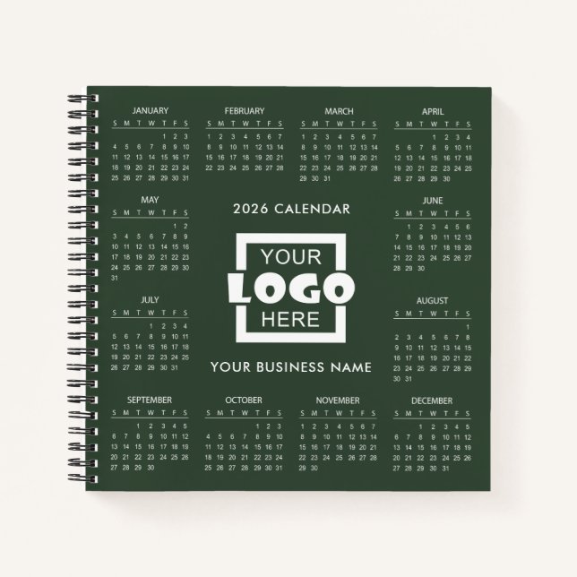 Cuaderno Add Your Own Business Logo 2026 Calendar |  (Anverso)
