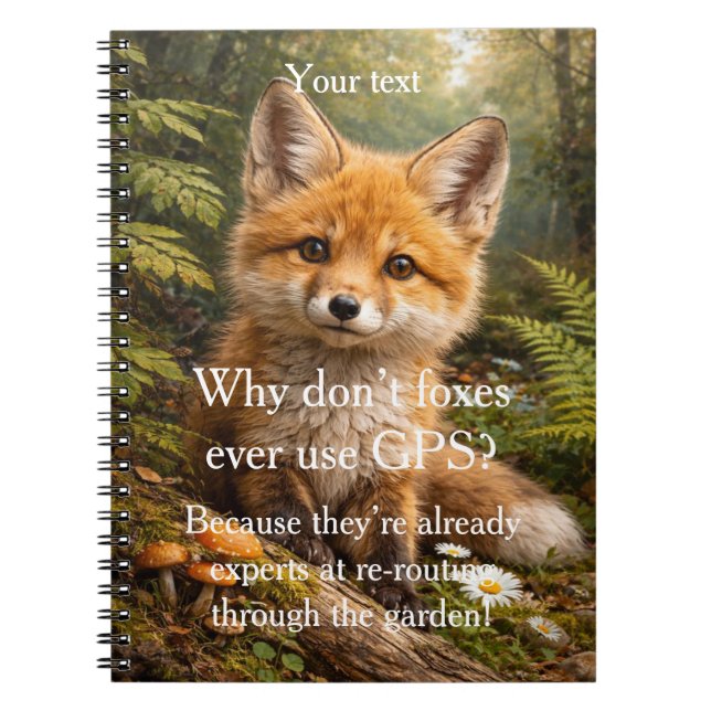 Cuaderno Add your photo and text Modern fine art fox cute (Frente)