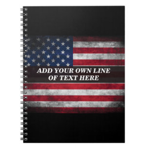 Cuaderno Add your text on American flag 