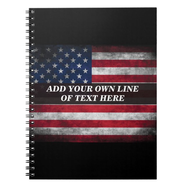 Cuaderno Add your text on American flag  (Frente)