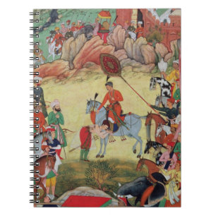 Cuaderno Adham Khan que paga homenaje a Akbar en Sarangpur,