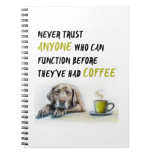 Cuaderno Adicto al café de Cute Labrador (Frente)