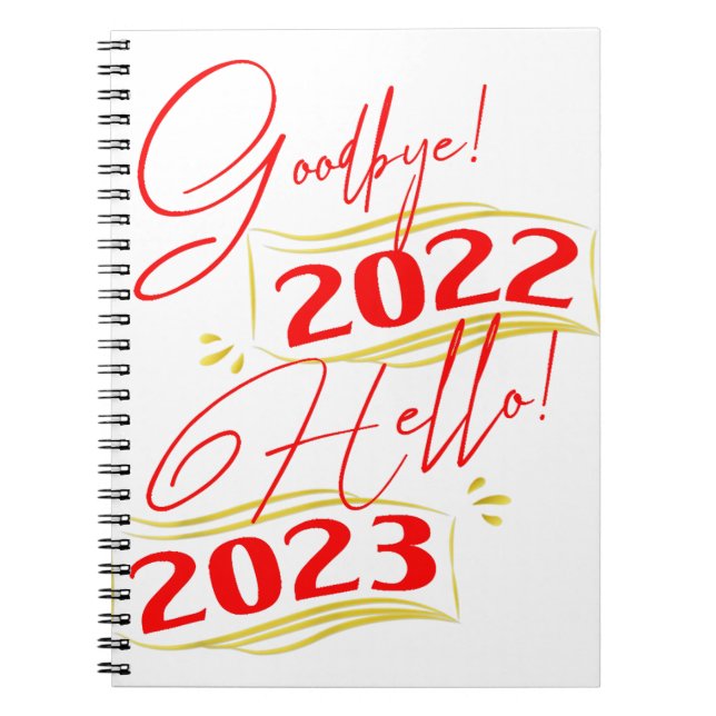 Cuaderno Adiós 2022 Hola 2023 Gracioso Año Nuevo 2023 (Frente)