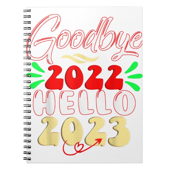 Cuaderno Adiós 2022 Hola 2023 Navidades Cute Tee (Frente)