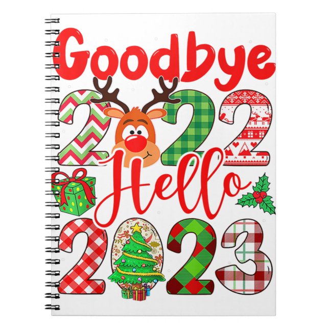Cuaderno Adiós 2022 Hola Leopard Navidades Cute 2023 (Frente)