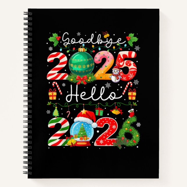 Cuaderno Adiós 2025 Hola 2026 Feliz Año Nuevo Navidad P (Anverso)
