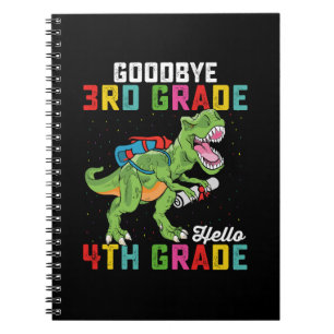 Cuaderno Adiós 3° grado Hola 4° grado T Rex Dinosaurio